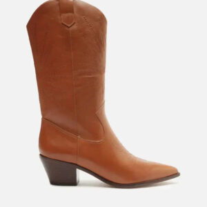 Bota Marrom Couro Cano Médio Western