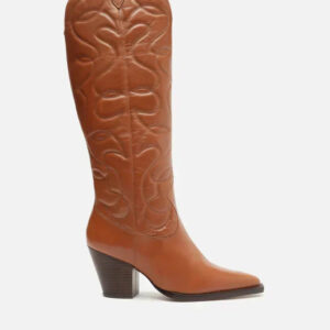 Bota Marrom Couro Cano Longo Western Georgia