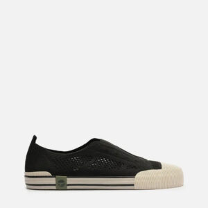 Tênis Slip On Preto Knit Elástico Alme