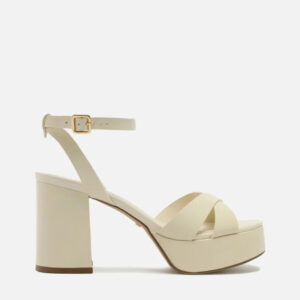 Sandália Off-White Salto Meia Pata Bloco