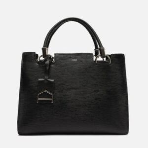 Tote Preta Couro Wave Abraccio Grande