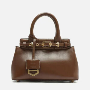 Bolsa Tote Marrom Couro Pequena Bag Charm Victória