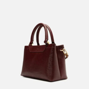 Bolsa Tote Vermelha Couro Textura Média