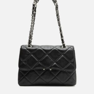 Bolsa Tiracolo Preta Couro Mizz Média