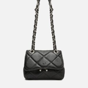 Bolsa Tiracolo Preta Couro Mizz Pequena