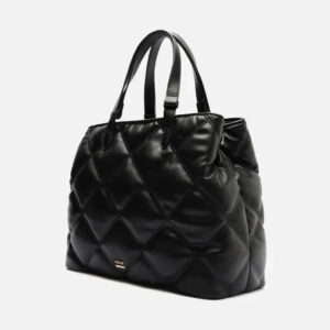 Bolsa Tote Preta Matelassê Média